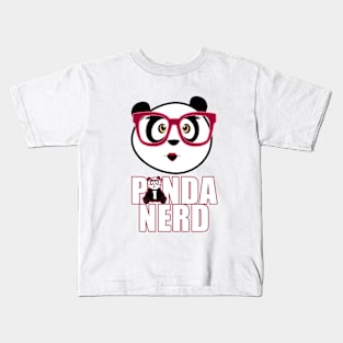 Panda Nerd Girl Kids T-Shirt
